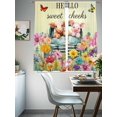 thumbnail image 4 of HELLO Sweet Cheeks Sheer Curtains 2 Panels Set Flowers Cars Cows Pigs Butterflies Yellow Sheer Window Curtains Light Filtering Rod Pocket Voile Drapes for Bedroom Living Room 52"x63", 4 of 9