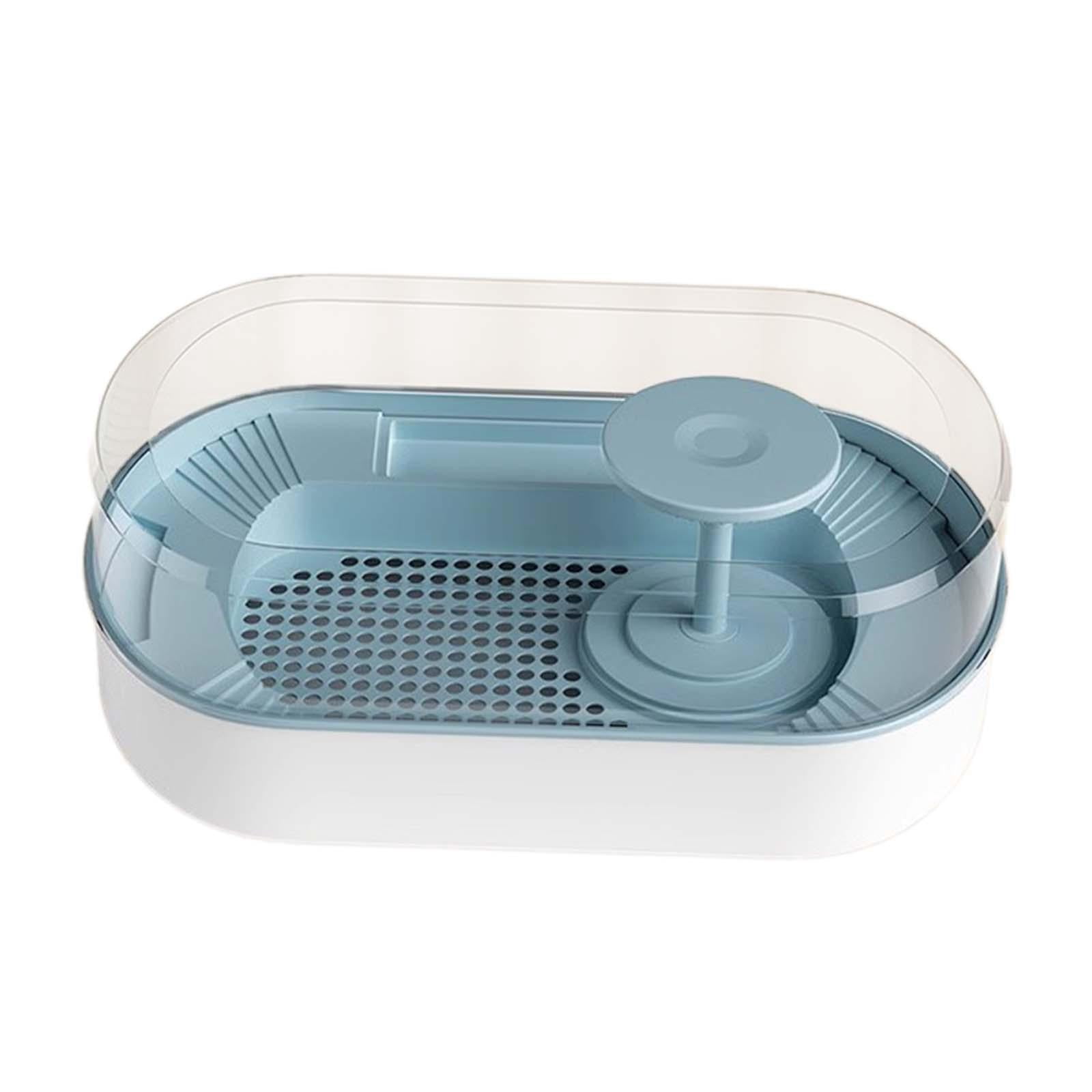 Toysmith Reptile Habitats Turtle Tank Terrapin Feeding Box Frog Terrapin Lake Pet Turtle Indoor Decor Small Ecological Tank Turtle Boxes blue grey