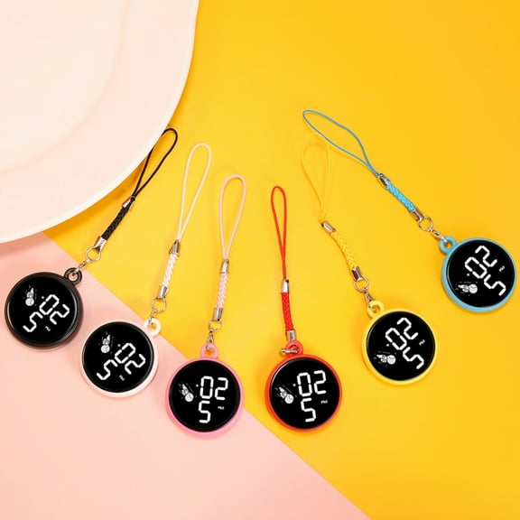 Lifetechs Student Pendant Watch Waterproof LED Digital Electronic Time Display Mirror Keychain with Hanging Rope Watch