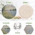 thumbnail image 4 of 6 Coil Coasters 3.94x3.94x0.24 Inch Water Coasters Drink Coasters with Cup Holders Absorbent Coasters Heat Resistant for Bar Protection Oil Painting Lake, 4 of 7