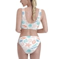 thumbnail image 3 of Picia Colorful Seashells1 Women's High Waisted Bikini Scoop Neck Swimsuit Two Pieces Bathing Suit-Large, 3 of 8