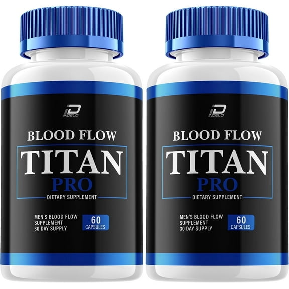 Blood Flow Titan for Men Capsules – BloodFlow Titan Vitamin Complex Pills, Energy, 2 Pack, 120 Capsules