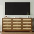 thumbnail image 4 of Studyset 12 Drawer Dresser for Bedroom,Modern Farmhouse Rattan Chest of Drawers with Handles,Wide Closet Dressers Organizer,Wood Dresser for Closet, Living Room,Entryway,and Hallway, 4 of 8