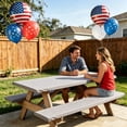 thumbnail image 6 of 3 Pcs Picnic Table Bench Cover Set,Stretch Polyester Fabric Waterproof Oilproof Tablecloth for Patio Porch Picnic Use,Washable Outdoor Furniture Protector with Storage Bag, 6 of 6