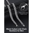 thumbnail image 5 of Suplight Cuban Link Chain for Men Women, Stainless Steel Waterproof Miami Curb Cuban Chain Necklace, 6mm 20 Inch Hip Hop Mens Jewelry Gifts for Dad Father's Day, 5 of 8