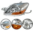 thumbnail image 4 of SEBLAFF Chrome Housing Headlights Headlamps Assembly Replacement for 2007-2011 Toyota Yaris Base Sedan 4-Door with Amber Corner Driver & Passenger Side 8117052740 8113052750, 4 of 5