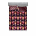 thumbnail image 2 of Geometric Bedding Set with Sheet & Covers, Angular Triangular Motifs with Bullseye Rhombuses Pattern, Printed Bedroom Decor 2 Shams, 4 Sizes, Multicolor, by Ambesonne, 2 of 3