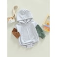 thumbnail image 3 of Cenuakty Baby Boys Girls Romper, Long Sleeve Hooded Contrast Color Bodysuit for Casual Daily, 3 of 9