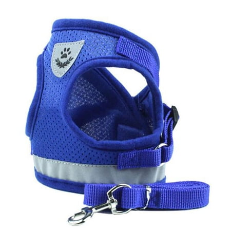 Soft Mesh Dog Harness and Leash Set, No-Chock Step-in Reflective Breathable Lightweight Easy Walk Escape