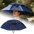 thumbnail image 4 of Solar Powered Fan Umbrella Hat 31.5in UPF 50+ Dual Cooling Hands Free Outdoor Sun Protection Hat for Fishing Golf Camping(Navy,One Size), 4 of 8