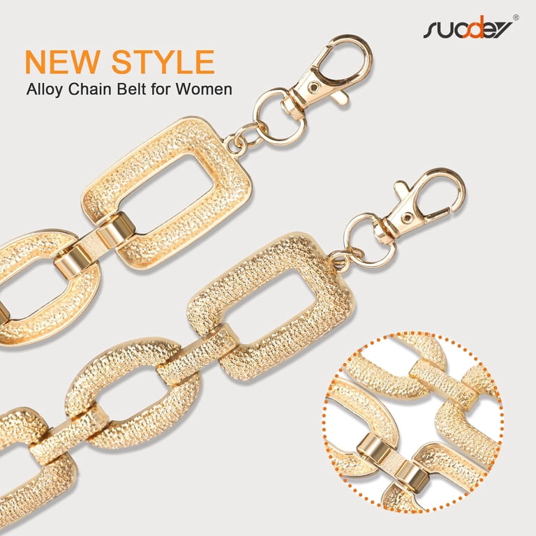 Hollow Chain Belt Women Alloy Waist Chain Plus Size for Dresses Casual Wear Plus Size Chain Belt for Women, 2 Pack Hollow Round Pieces  main image 3