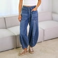thumbnail image 4 of Fashion Lace-up Jeans Pants With Pockets Casual Loose Trousers For Women, 4 of 5