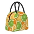 thumbnail image 2 of YFYANG Portable Waterproof Insulated Lunch Bag, Fruit Lemon Orange Pattern Reusable Cooler Bag / Picnic Bag for Adults Teens, 2 of 9
