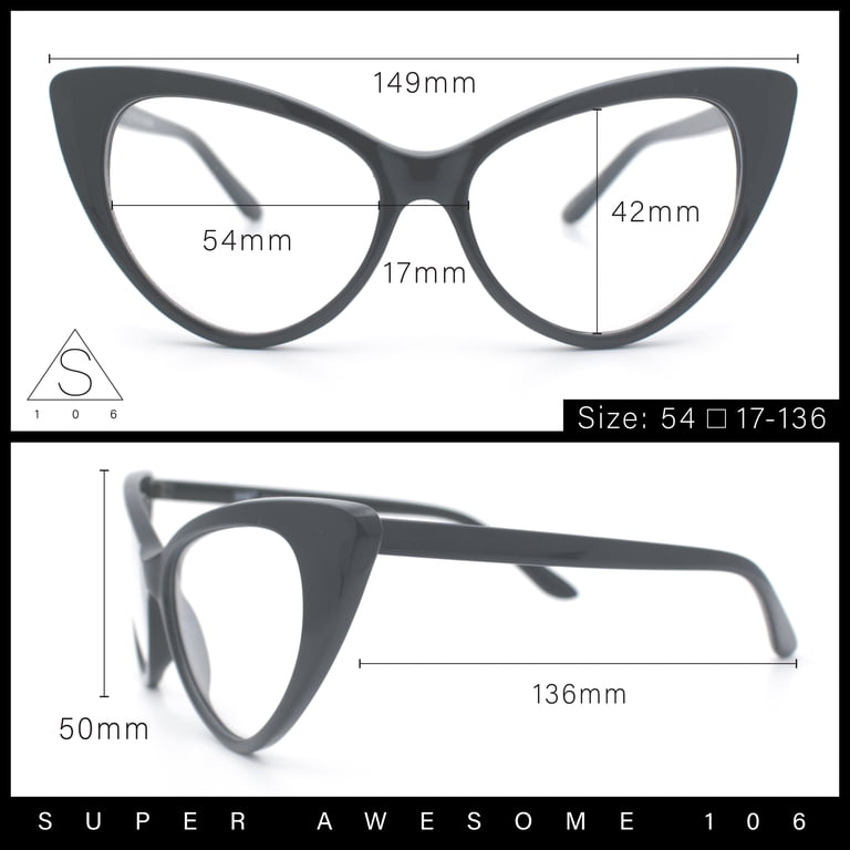 1351 Oversized Cateye Black To White Gradient Frame Clear Lens Eyeglasse… Large Black White Eyeglasses Frames With Cat Eye Shape main image 4