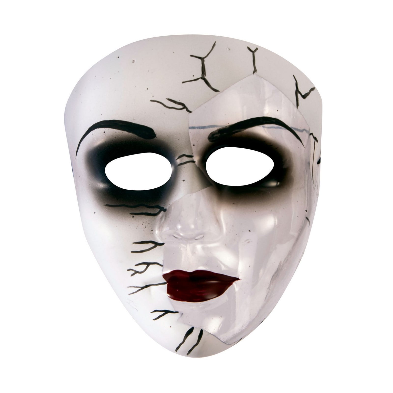 Broken Doll Face Transparent Mask Halloween Costume Accessory - Walmart.com