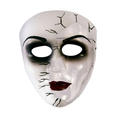 Broken Doll Face Transparent Mask Halloween Costume Accessory