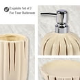 thumbnail image 3 of Modern Ceramic Bathroom Accessory Set, 3 Pack, Dispenser, Toothbrush Hold and Soup Dish, 3 of 6