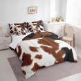 thumbnail image 4 of Homewish Retro Farm Cowhide 7-Piece Bedding Comforter Set,Rustic Farmhouse Cabin King Bedding Sets,Brown Black Bed Sheets For Men Women,Ultra Soft Home Decor Reversible, 4 of 9