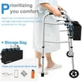 thumbnail image 3 of Agrish Narrow Walker for Small Doorways - Adjustable Width & Height, Folding, Aluminum Frame 400 lbs, for Seniors & Disabled, 3 of 8
