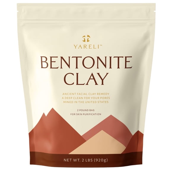 Mascarilla facial en polvo de arcilla bentonita y baño desintoxicante YARELI, 1 kg