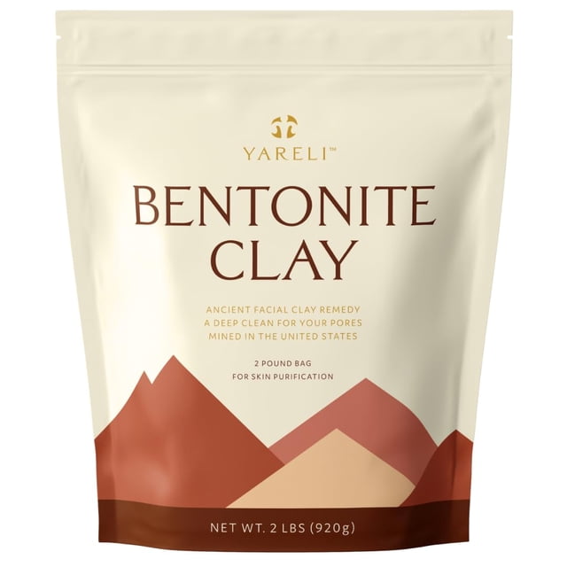 Mascarilla facial en polvo de arcilla bentonita y baño desintoxicante YARELI, 1 kg