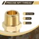 thumbnail image 4 of Conector de tubo de latón de 2 piezas, 1/2" OD x 3/8" NPT, conector de compresión de latón, adaptador de acoplamiento recto de latón para tubo de 1/2", 4 of 6
