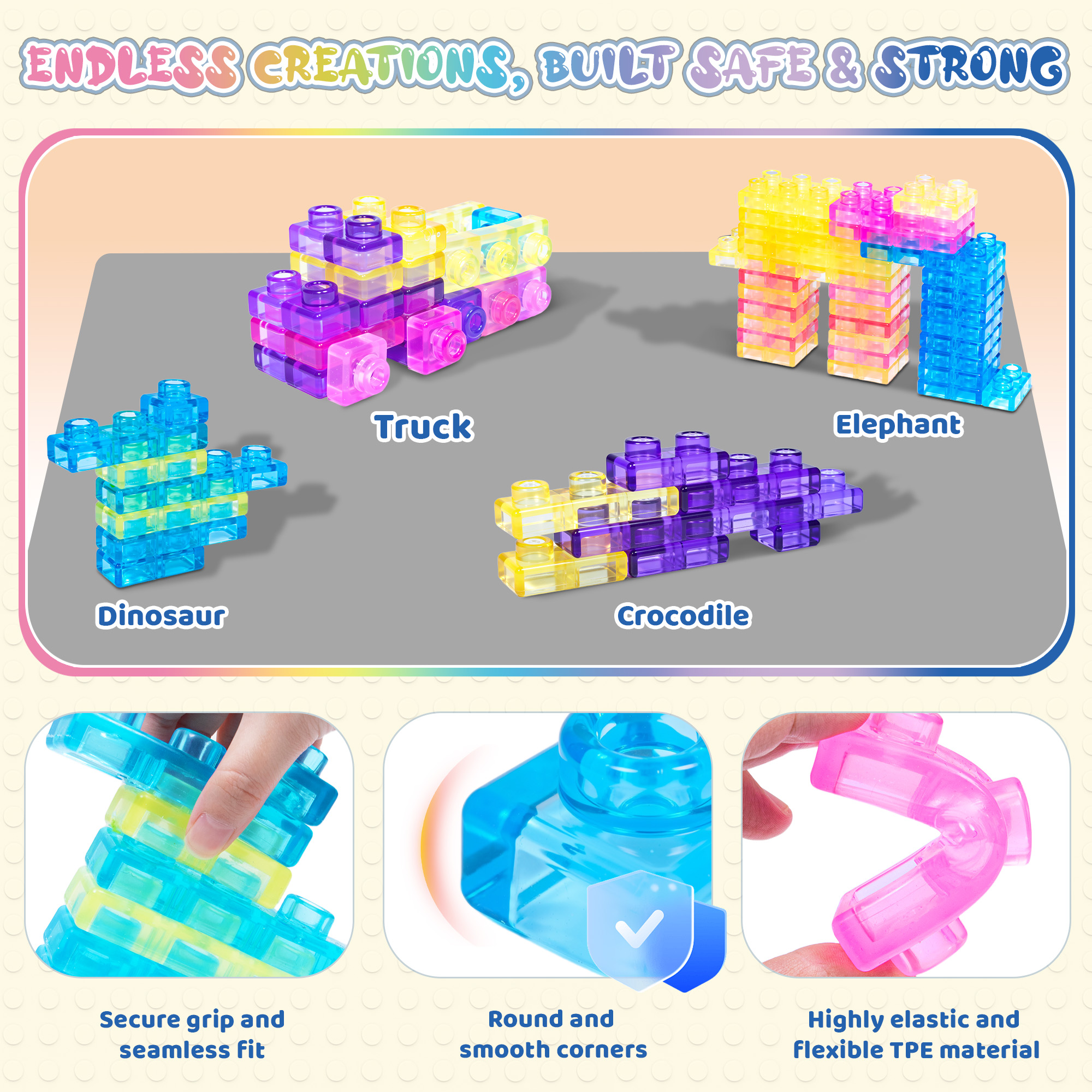 JOY SPOT Gummy Bloc 40-Piece Soft Building Blocks photo 2