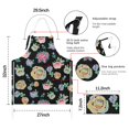 thumbnail image 7 of Pioneer Flower Floral Print Pattern Apron-Garden Aprons for Women with Pockets-Cotton Linen Waterproof Kitchen Cooking Gardening Aprons Adjustable for Kitchen,Cooking,BBQ and Salon 33x27 Inch, 7 of 7