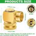 thumbnail image 3 of Garden Hose 90 Degree Elbow Quick Connect Fittings Brass Leak-Proof Adapter Splitter for Outdoor Watering (2 Pack), 3 of 6