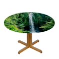 thumbnail image 3 of Orinice Waterfall Trees Jungle Round Table Cover Stain Resistant Washable Indoor Outdoor Tablecloth Kitchen Dining Wedding Parties 100% Polyester Fiber 46-50, 3 of 8