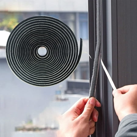 

0.35 Wide x 0.35 Thick 33FT Brush Weather Stripping Neat Pile Self Adhesive Seal Strip for Windows and Door Brush Weatherstrip for Soundproofing Windproof Dustproof Stronger StickinessBlack