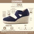thumbnail image 3 of Cushionaire Chica Espadrille Wedge Sandals for Women Slip On Closed Toe Women Shoes with Elastic Straps and Stylish Everyday Comfort, 3 of 23