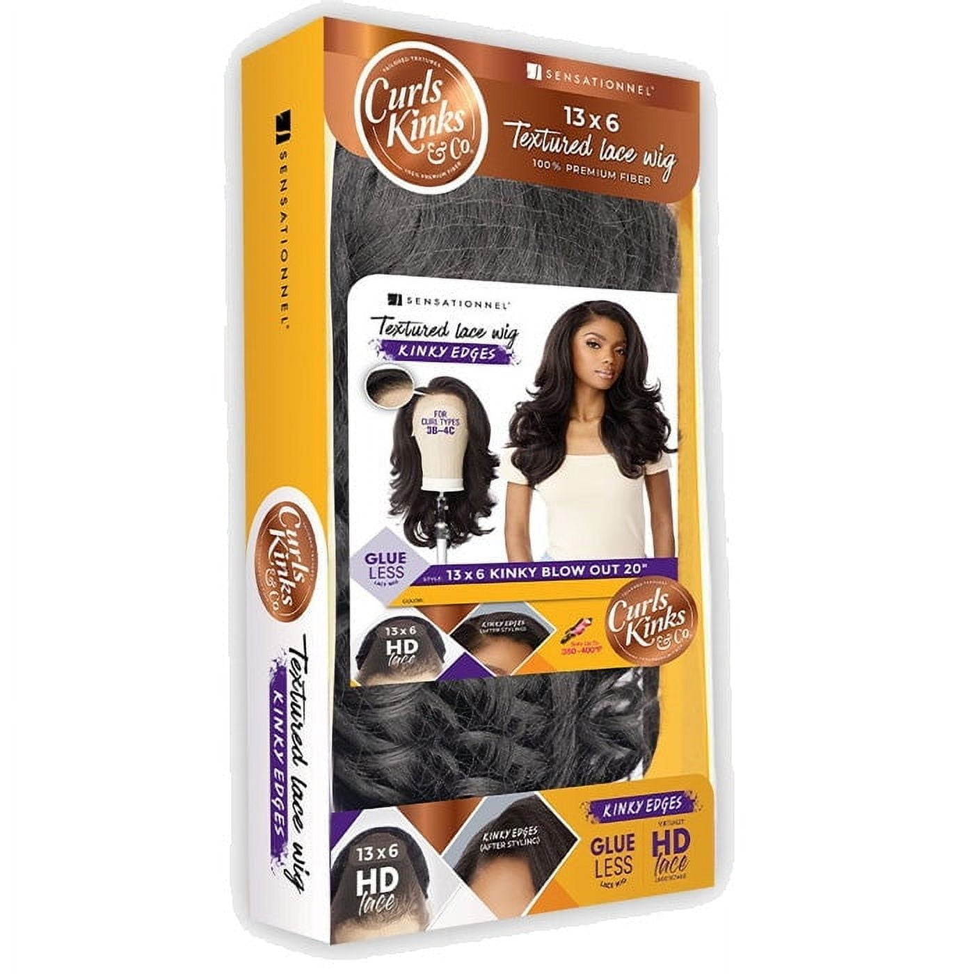 Sensationnel HD Lace Front Wig Curls Kinks N Co Glueless Kinky Edges 13X6 Kinky Blow Out 20"