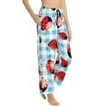 thumbnail image 3 of Kdxio Women's Comfy Stretch Flowers and Lady BugsPrint Drawstring Pajama Pants-Large, 3 of 9