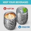 thumbnail image 4 of 12oz Stainless Steel Insulated Wine Tumbler with Lid and Straw – Double Wall Vacuum Mug for Hot & Cold Drinks, 304 Steel Interior, Sweat-Free Design, 4 of 5