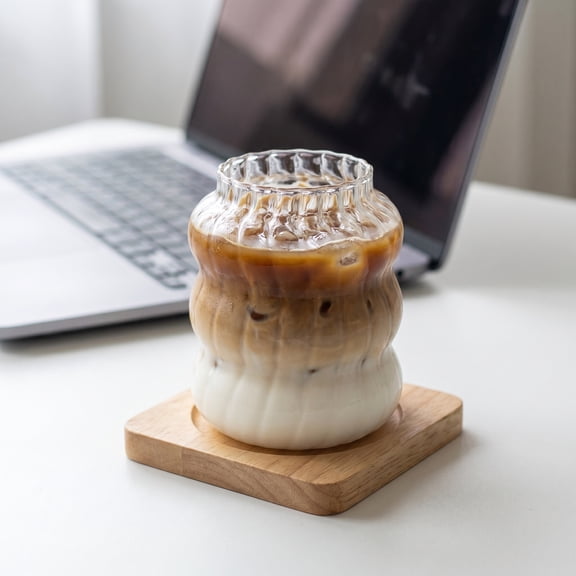 Iced Coffee Glass Tumbler, 650ml for Smoothies, Boba, and Cocktails