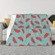 thumbnail image 1 of Fotbe Watermelon Manta de Franela con Estampado, Manta Ultrasuave para Cama, Sofá, Auto, Hipoalergénica y Antibolitas-80"x60", 1 of 6