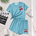 thumbnail image 4 of Zpanxa Ensembles d'Été pour Filles Imprimé Col Rond T-Shirt à Manches Courtes avec Shorts Ensemble Sportif 2 Pcs 11-12 Ans, 4 of 6
