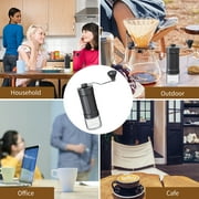 Hand Coffee Grinder, LHKLUK Adjustable Coffee Grinder, Textured ABS Body & Soda-Lime Glass, Ceramic Burr, Compact & Portable for Home/Outdoor/Cold Brew
