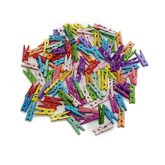 Oubit Office Note Clip,200Pcs Assorted Color Home Home Clip Wooden Clip High Capacity