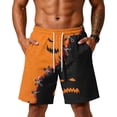 thumbnail image 4 of Sewkxo Mens Halloween Horror Pattern Soft Cotton Sleep Shorts Casual Indoor Home Pajama Lounge Shorts,Saffron S, 4 of 5