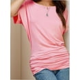 thumbnail image 2 of Women's Casual Short Sleeve Dolman Top Boat Neck T Shirts, 2 of 4