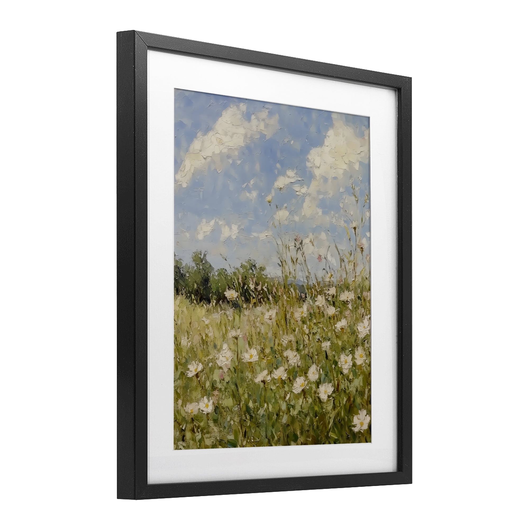Stupell Industries Wildflower Field Beneath Blue Sky Black Framed Print Under Glass, design by LSR Design Studio