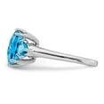 thumbnail image 4 of Primal Silver Sterling Silver Rhodium Checker-Cut Blue Topaz Ring, 4 of 6