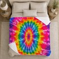 thumbnail image 4 of YShenghong Vibrant Radial Rainbow Tie Dye Explosion Printed Flannel Blanket, 4 of 7