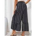 thumbnail image 5 of Women'S Wide Leg Palazzo Pants Elastic High Waisted Casual Flowy Beach Pants with Pockets Black L, 5 of 6