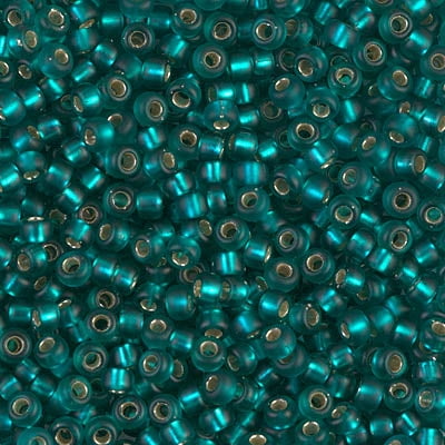 Matte Silver-Lined Teal Miyuki Seed Beads 8/0 8-92425F-TB