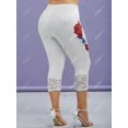thumbnail image 4 of Tallas de encaje de encaje más placas de rosa plagones recortados Rosegal Leggings de talla grande, 4 of 5