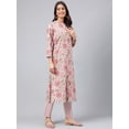 thumbnail image 6 of Janasya Women's Pink Cotton Floral Printed Pant Set with Scarf, 6 of 10