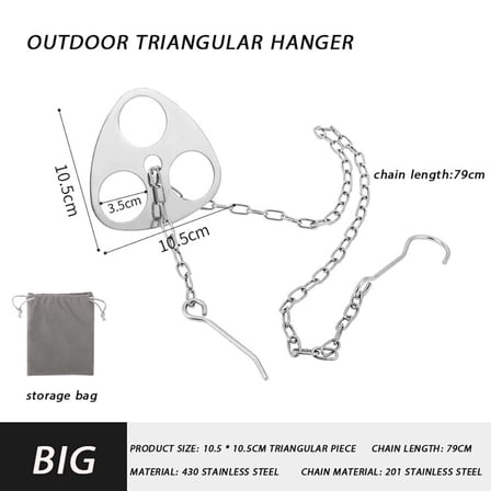 Generic Camping Tripod Fire Pit Stand | Multi-Functional Steel Frame with Hooks for Picnic & Bonfire Parties